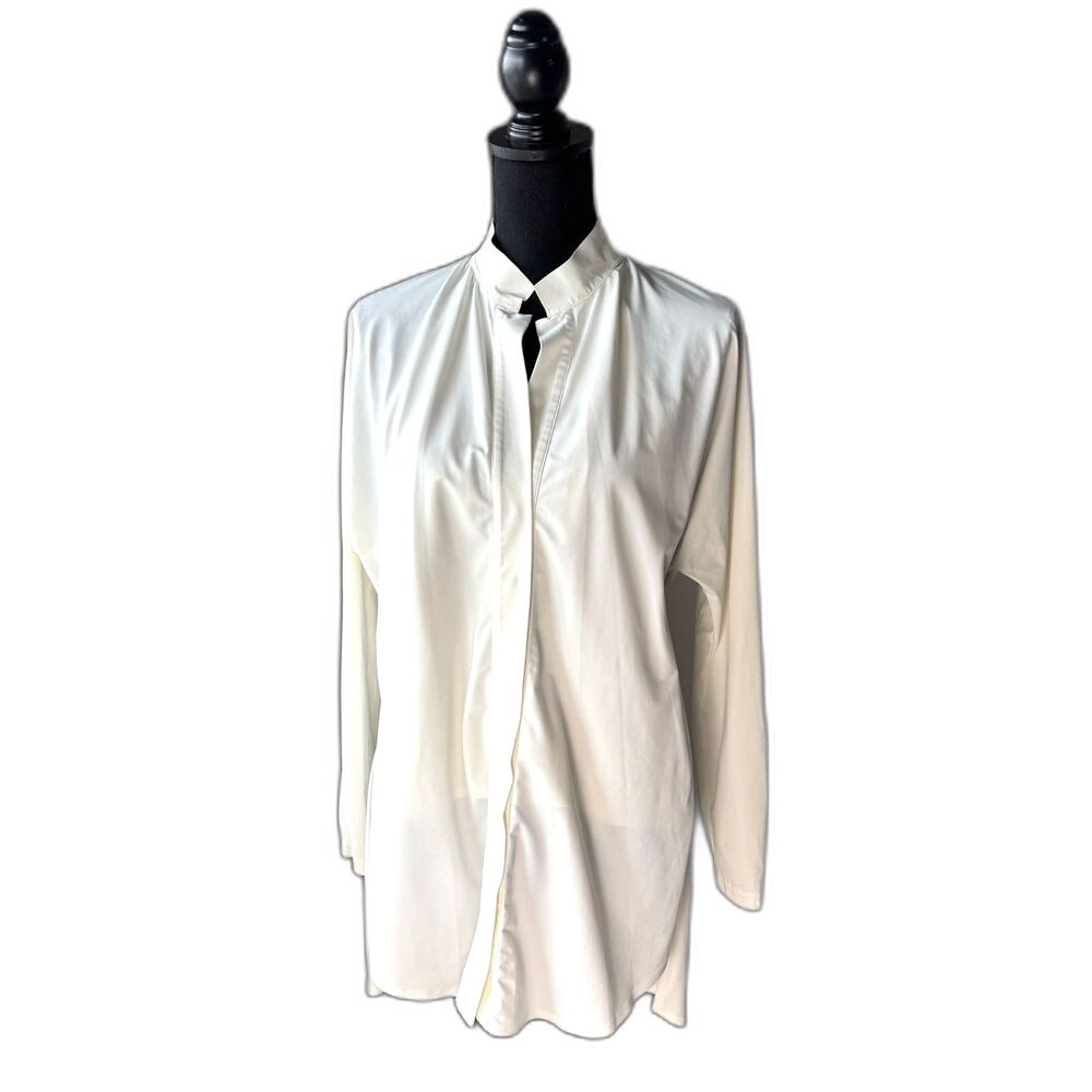Size L ADAY Something Borrowed white button down shirt (10410)